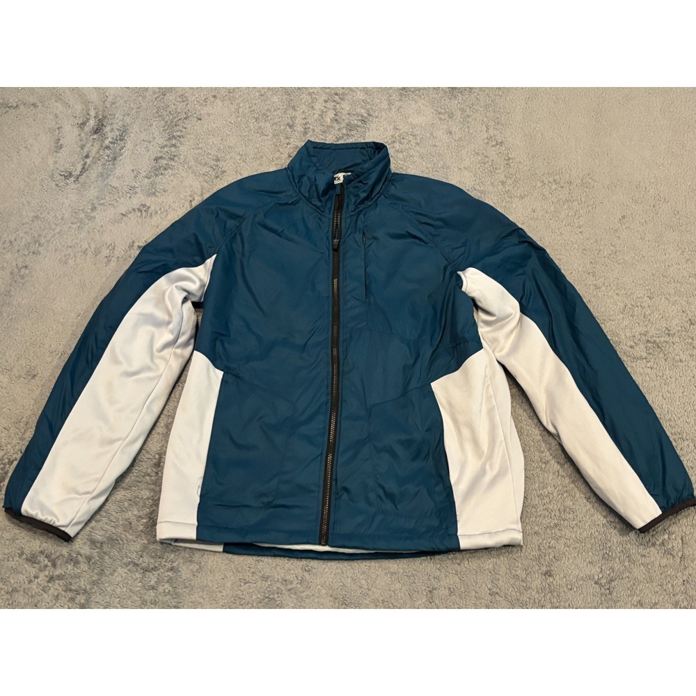 NWT Michael Strahan MSX Lined Windbreaker Jacket Mens Large Teal Gray Active